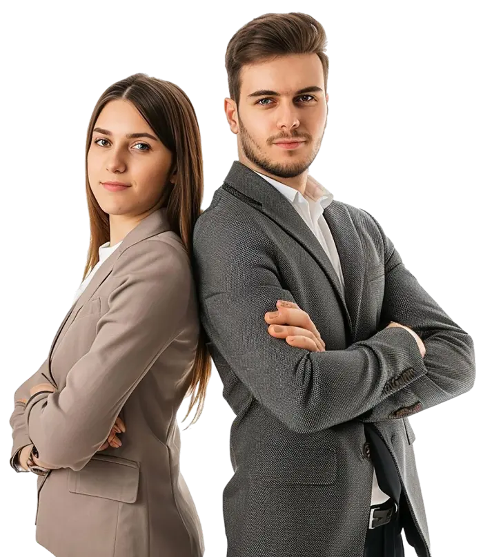 Professional team - woman and man in business attire